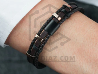 leather bracelets with metal accents